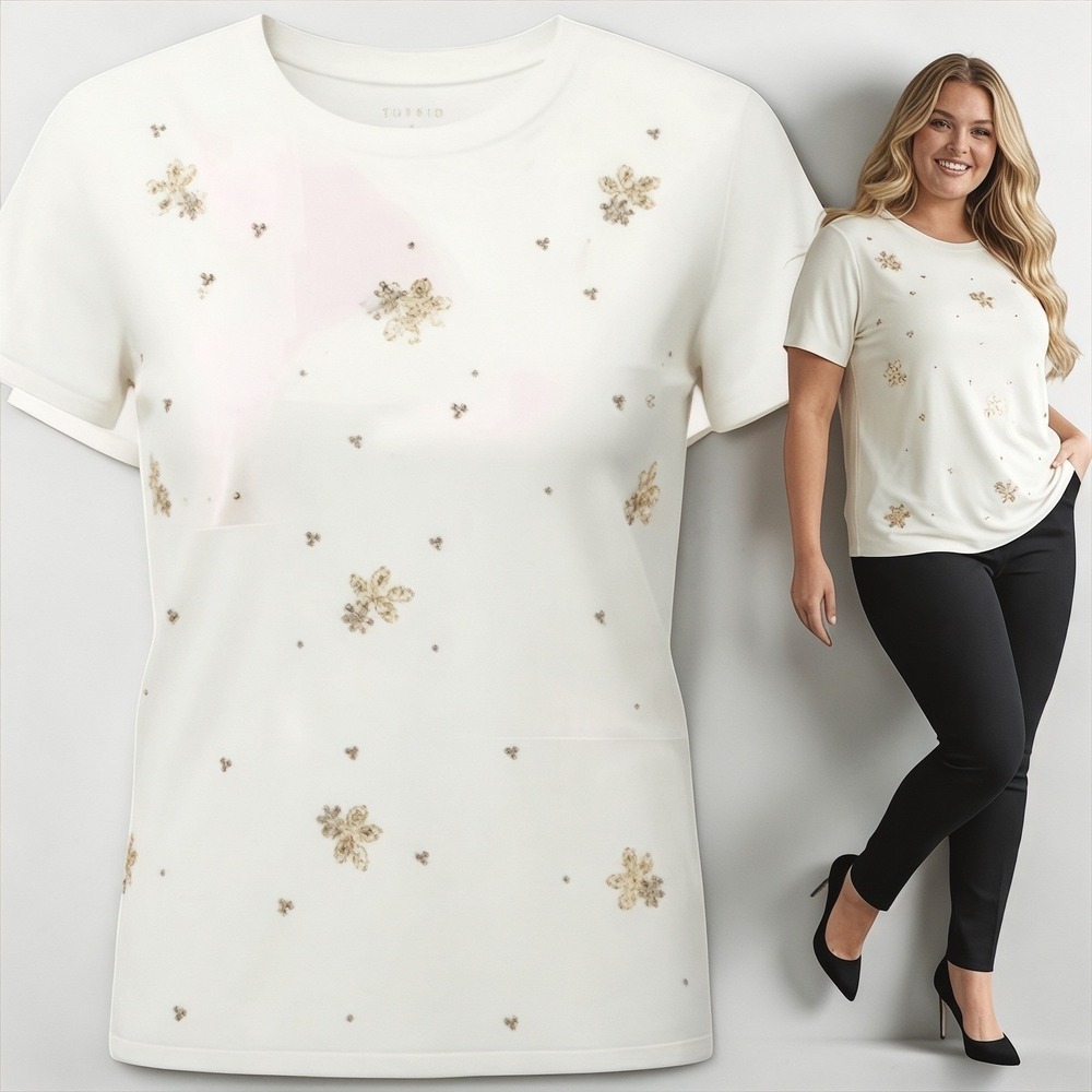TORRID Cotton Crew Tee w/Gold Embellishments NWT Size 2X